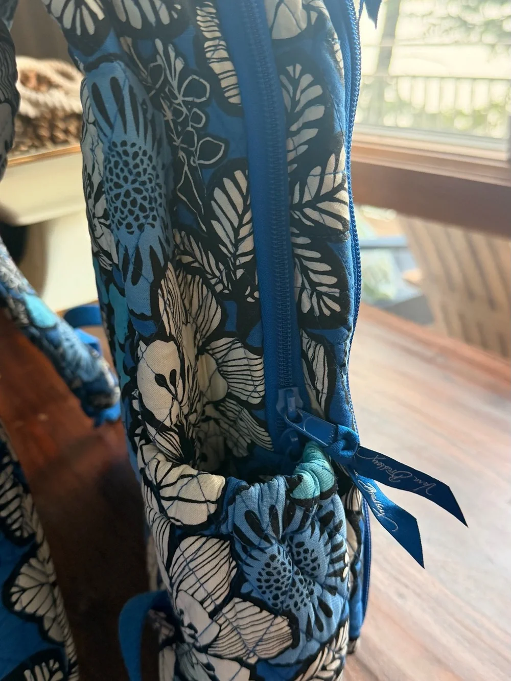 Vera Bradley Blue Bayou Quilted Backpack with Laptop Compartment